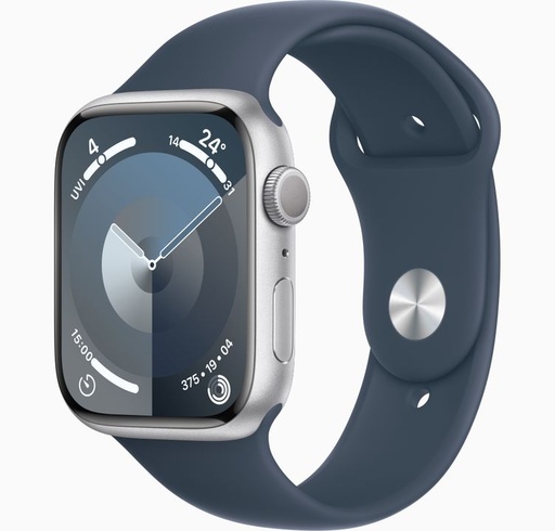 [MRMQ3QA/A] Apple Watch 9 45mm GPS Silver- [1.0  الوحدات]