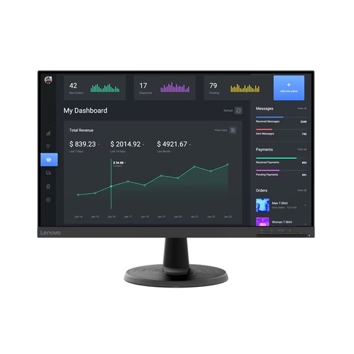 [63DCKAT6UK] Lenovo LED 23.8"FHD Monitor C24-40 BLK- [0.0  Units]