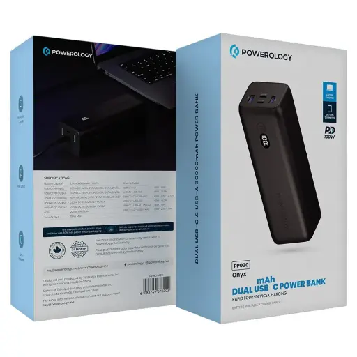 Powerology Quick Charge Power Bank 30000mAh- [0.0  الوحدات]