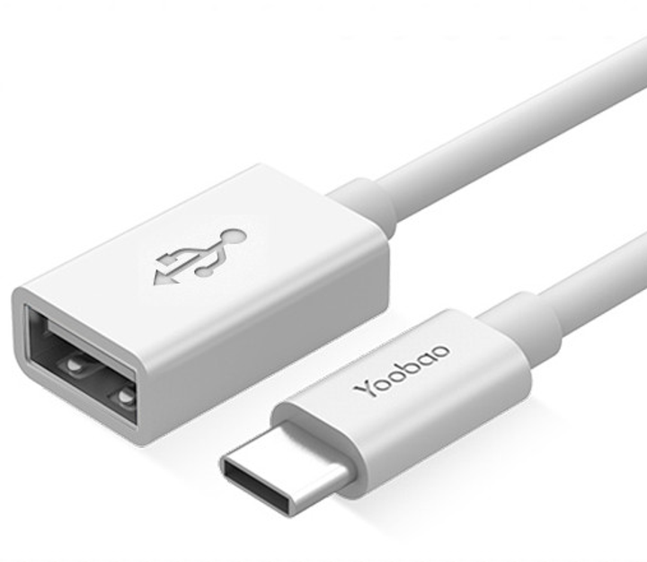 Yoobao Type-C Fem USB A 2.0/ 0.1m Blk/White YB-CAF...- [0.0  Units]