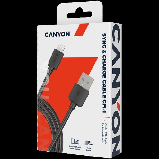 CANYON CFI-1, Lightning USB Cable for Apple, round...- [0.0  Units]