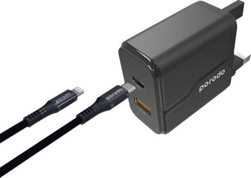 Porodo 20W QC USB Charger UK with C-Lightning 1.2M...- [0.0  Units]