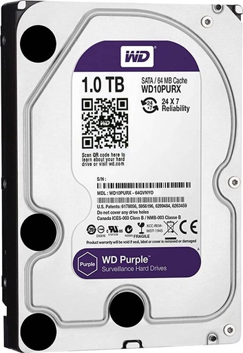 WD HDD 1TB Sata Purple Desktop Camera 3.5" WD10PUR...- [0.0  الوحدات]