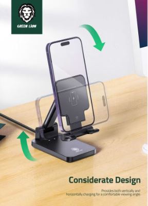 Foldable Wireless Charging Stand 15W Black- [0.0  Units]