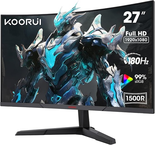 [27E6CA] KOORUI Gaming Curved Monitor 27" VA/FHD 1920 x 108...- [0.0  الوحدات]