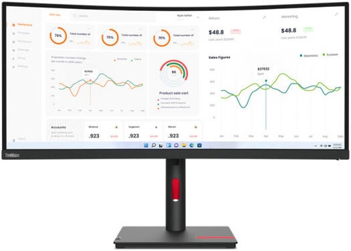 [63D4GAT1UK] Lenovo LED 34" QHD Curved Monitor T34W-30- [0.0  الوحدات]